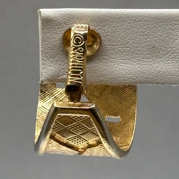 Sarah Coventry Vintage Gold-Tone Textured & Cutout Clip-On Earrings Retro - Picture 4 of 8